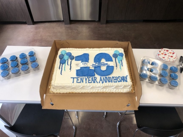 10 Year Anniversary Logo Cake 2
